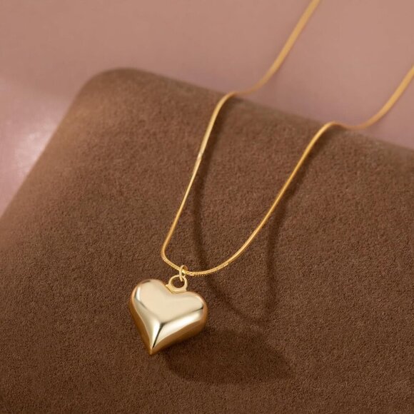 925 Sterling Silver Love Heart Choker Necklace for Women Teens Chunky Love Heart - Picture 3 of 7